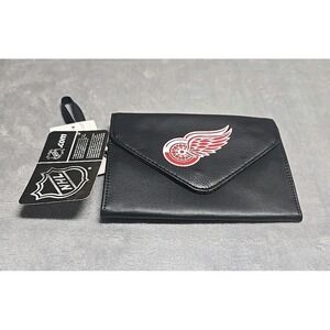 Detroit Red Wings Black Gibson Clutch Purse Women New Faux Leather